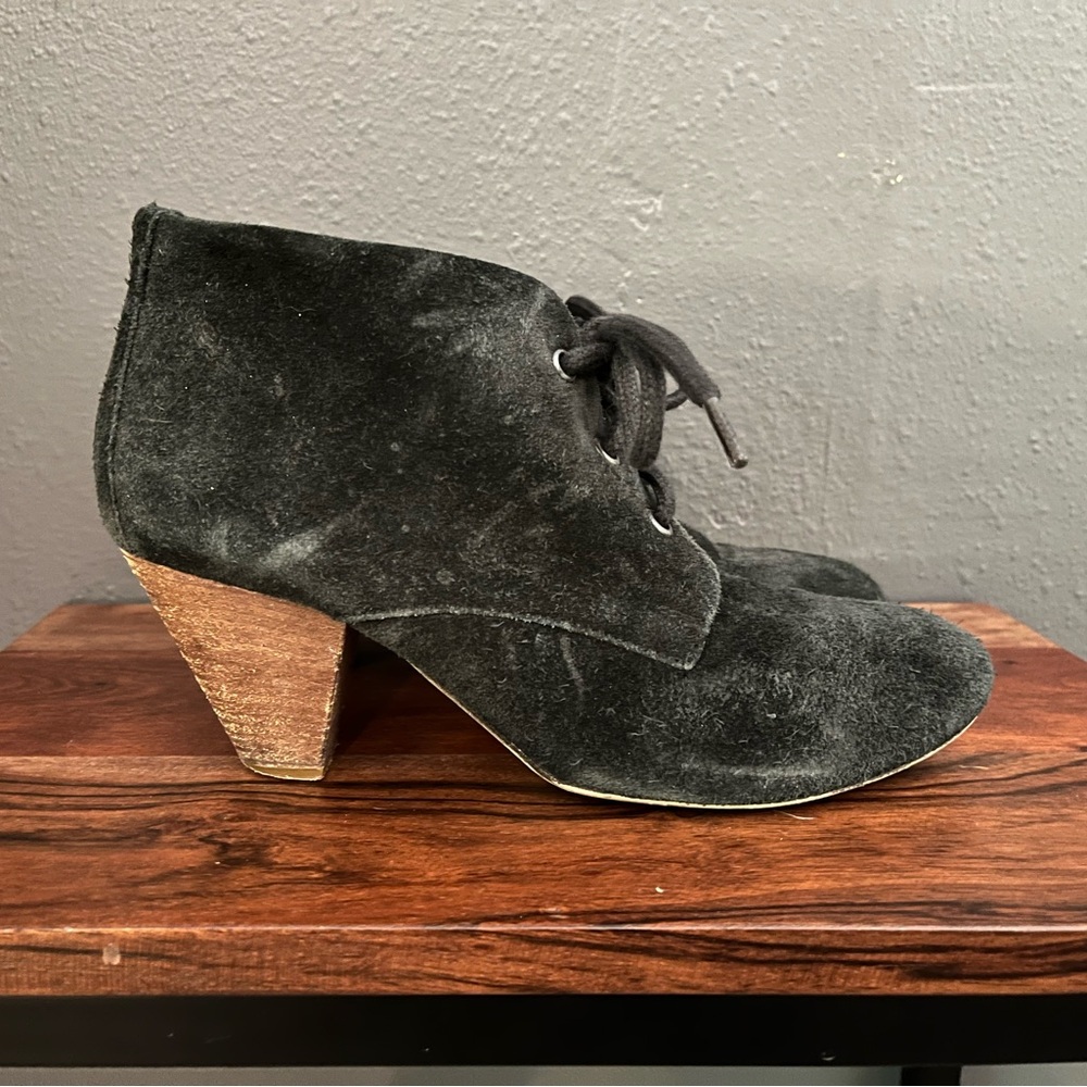 Steve Madden Black Ankle Booties with Geometric Heel